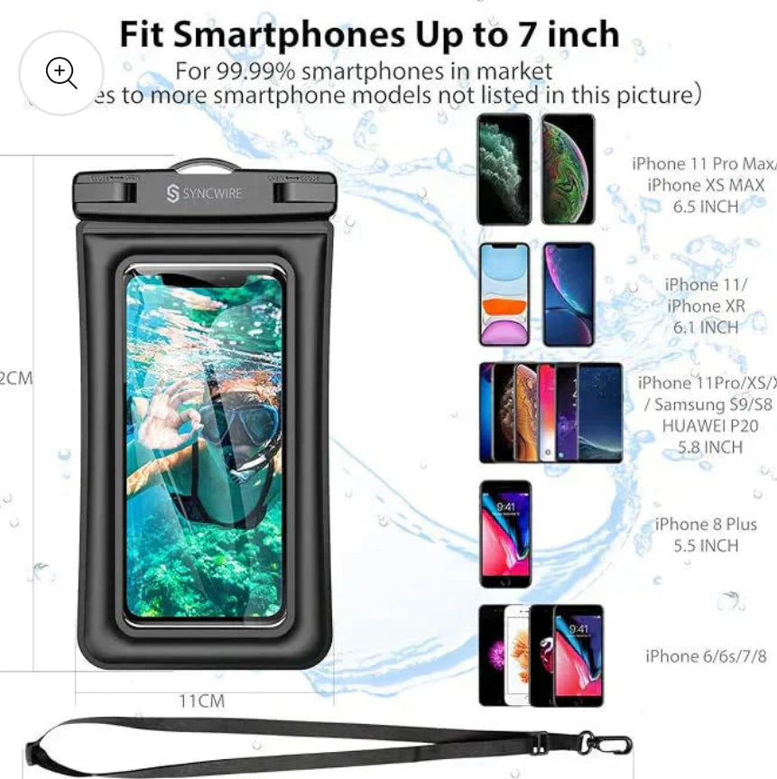 2 pcs 😍 , Water proof Transparent Mobile cover for Safety And Swimming Pool