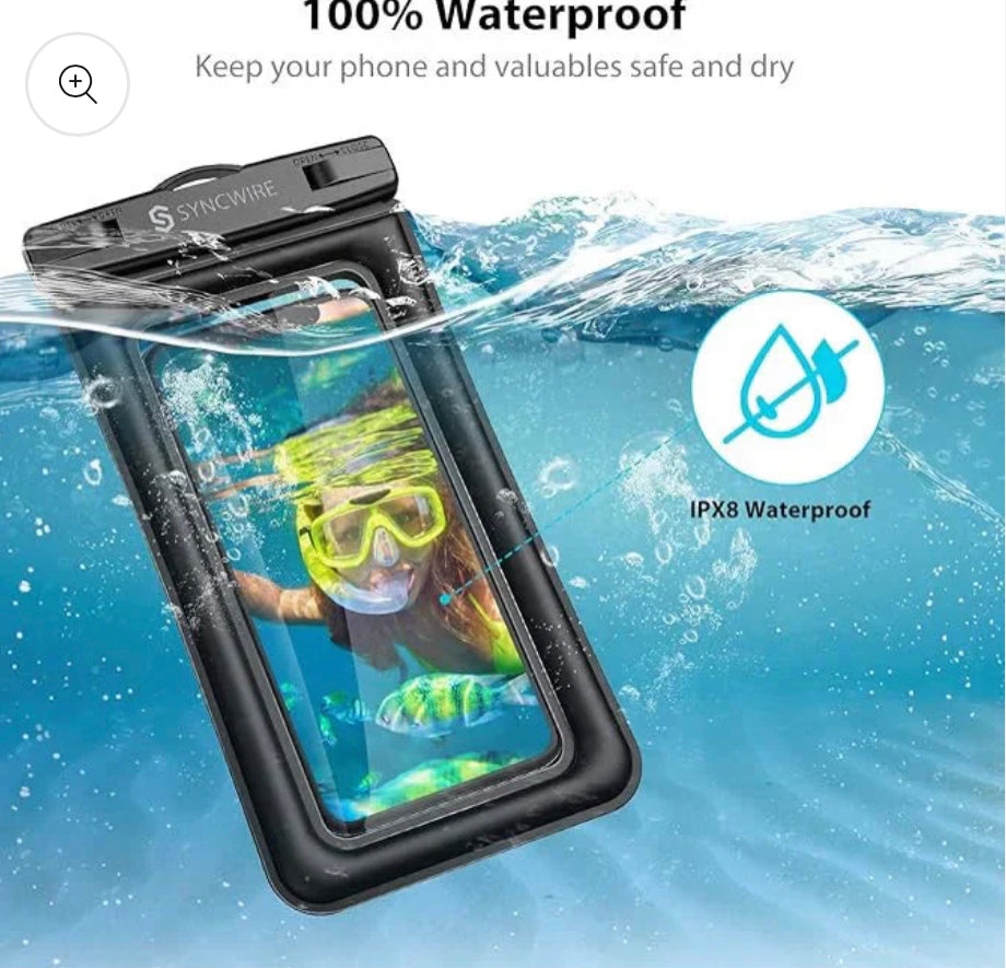 2 pcs 😍 , Water proof Transparent Mobile cover for Safety And Swimming Pool